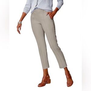 J. Jill | Pintucked Linen-Stretch Slim Leg Pants